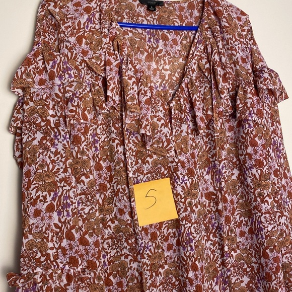 J Crew Ruffle crinkle chiffon top in fête floral Size small - Picture 17 of 17